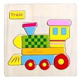 Axibo Mode 3D Holz Tier Zug Puzzle Baby-Beneficial Intelligenz Holzspielzeug Kinder von 1 bis 6 Jahre alt Geburtstagsgeschenk