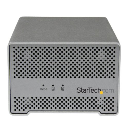 StarTech.com Thunderbolt Hard Drive Enclosure with Thunderbolt Cable - Dual Bay External 2.5