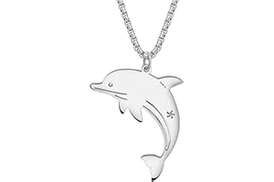 YAYAKO Delphin Halskette Anhänger Charms Edelstahl Meeresschildkröte Halskette für Frauen Mädchen Meer Tiere Schmuck