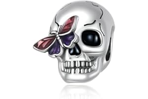 JIARONG CHARMS Breloque squelette en argent sterling 925 avec tête de mort pour bracelet Pandora