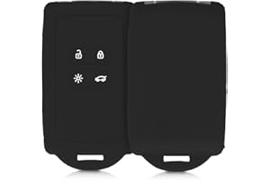 kwmobile Funda de Silicona Compatible con Renault Llave de Coche Smart Key - Carcasa Protectora para Llavero - Case Mando de Auto Negro