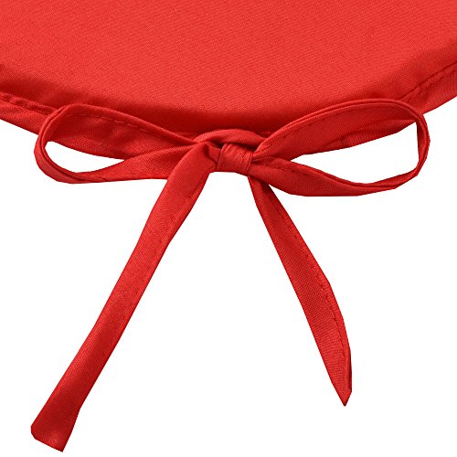 Beautissu® 4er Set Stuhlkissen Lara 38x38x1,5cm Sitzkissen für Stühle für Indoor & Outdoor mit Oeko-Tex Siegel Rot - 5