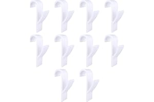 JZK 10 szt. białych plastikowych haczyków na ręczniki, wieszak na ręczniki łazienkowe, grzejnik kuchenny