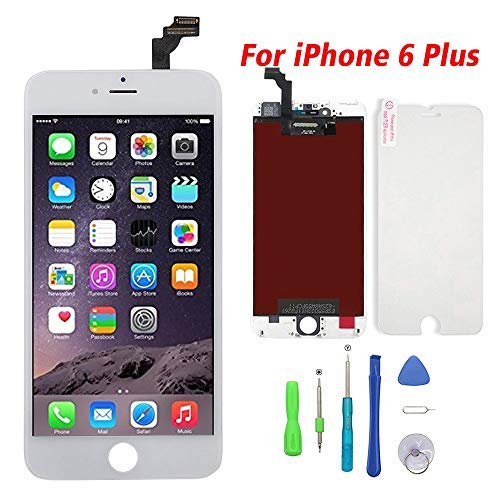 Fly-all - Kit Completo de reparación de Pantalla LCD Retina para iPhone 6 Plus de 5,5 Pulgadas, Color Blanco