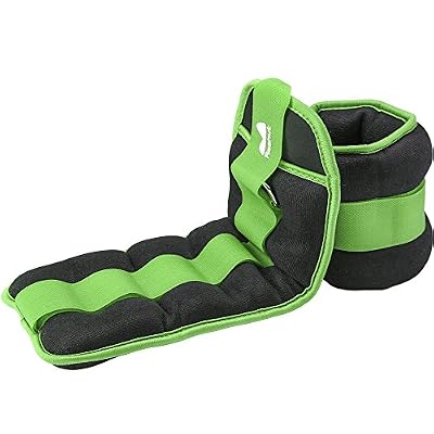 Reehut Poids de Cheville, Poids de Poignet Durable(1 Paire) w/avec Sangle Réglable pour Remise en Forme, Exercice, Marche, Jogging, Gymnastique, Aérobic, Gymnase - Vert