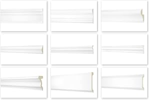 Profilo piatto 2 metri 25x15mm - PU liscio, bianco, antiurto - AD411 Hexim Perfect Serie 1 - modanatura piatta profili decorativi per pareti