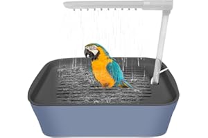 YANGUN Bañera automática para Loros, Fuente de baño para pájaros, Caja de baño para Loros con múltiples grifos, para peonías, Loros medianos, periquitos, bañera de Ducha