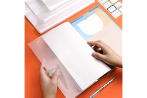 FDTY Clear Book Cover Protectors, Transparent Plastic, Reusable and Adjustable, for School Home Office (10 Pieces) (transparent, 16K)