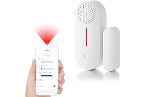 Sensore di allarme di sicurezza WiFi wireless iKiKin, rilevamento intelligente delle intrusioni della porta, rilevamento automatico dei furti di bambini, compatibile con Alexa Google Home