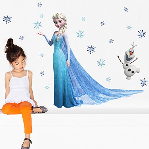 Wandsticker, Motiv: Königin Elsa und Olaf aus „Die Eiskönigin“, Wanddeko - 5