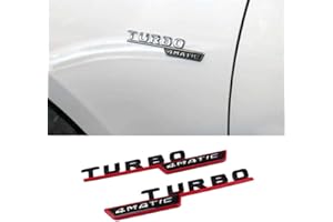 YK ZAOOER 1Pair Turbo 4MATIC Emblem Logo Side Fender Autocollant Pour Mercedes Benz AMG W176 W169 A180 A200 A250 A209 A45 A160 W221 CLK GLE,Red and black