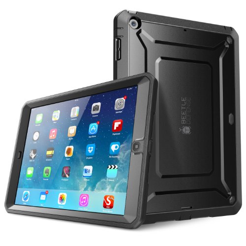 Apple iPad Air / iPad 5 Hülle - SUPCASE [Beetle Defense Serie] Gehäuse mit integriertem Displayschutz und schlagfesten Rahmen (Schwarz)