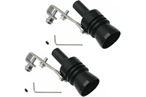 TOTMOX 2 x XL-Größe Universal-Aluminiumlegierung Turbo-Sound-Auspuff-Pfeifen-Auto-Gebrüll-Hersteller, Schwarz