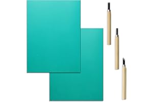 TOPCZY 2 Stück Linoleum Platte A4, linoldruck Platte Set, Linoleum schnitzset doppelseitig, leicht zu schnitzen, Linoldruck Platte Sicherheit Präzises Drucken für Druckgrafiken Kunsthandwerk DIY