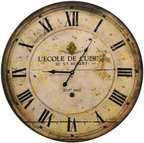 French Word 60Cm Wall Clock - Lecole De Cuisine