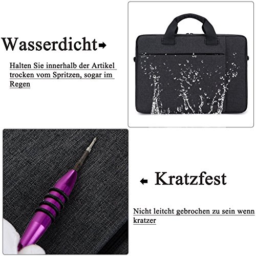 Laptop Tasche 15,6 Zoll, BRINCH stilvoll Nylon Laptop Messenger Bag Umhängetasche Schultertasche Aktentasche für 15-15,6 Zoll Laptop / Notebook / MacBook / Ultrabook / Chromebook Computers,Schwarz - 5