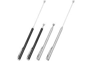 Pilikoll 4 Stück Magnetische Teleskopstab Magnetstift Silber Magnetstab Ausziehbar Magnetheber Edelstahl Teleskopmagnet Stark für Schlüsseln, Münzen, Stiften, Schrauben, Metallteilen