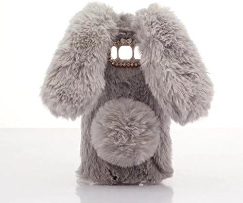 Galaxy Note 8 Case, Liqucase [Imitation Rabbit Hair ] [Washable] [Adorable Case] [Ultra Soft ] Fluffy Villi Faux Fur Plush Protective Phone Cover Cute Case for Samsung Galaxy Note 8 6.3" (Plush Rabbit/Light Grey)
