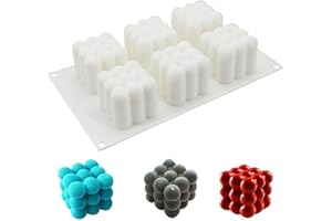 XiYee Stampi per Candele in Silicone, 3D Bubble Cubo Stampo per Fare Candele Cioccolato Torta Sapone, Stampo per Candele Fai da Te