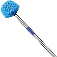 Cobweb Duster with Extension Pole, 8 FT Long Duster for High Ceilings, Walls, Medium Stiff Bristles Cobweb Brush with Lightweight Stainless Steel Pole for Outdoor Indoor Cleaning