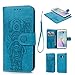 Produktbild Samsung Galaxy S7 Edge Hülle Leder Flip Wallet Cover in Book Style Stand Case Card Slot Leder Tasche Case Karteneinschub TPU Innen 2 Combo Separate Karteneinschub und Magnetverschluß Kratzfestes und Schmutzunempfindliches in Blau Elefant für Samsung Galaxy S7 Edge(2 in 1)