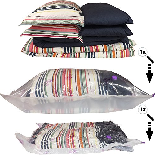 Neusu Vakuum-Aufbewahrungsbeutel – Hochwertige 110 Mikron-Qualität Komprimierung – Platzsparende Beutel (Jumbo XXL 130 x 100 cm, 5-er Pack) - 5