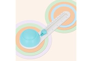 mumisuto Tagliacarte Circolare, Taglierina per Carta Girevole a 360°, Circular Paper Trimmer Antiscivolo con 3 Lame, Fai-da-Te Utensili da Taglio Artigianali per Cartoline, Album di Ritagli