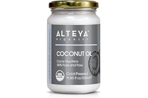 ALTEYA ORGANICS Alteya Organic Huile de noix de coco extra-vierge 350ml - 100% Huile de noix de coco extra-vierge pure naturelle certifiйe organique USDA (Cocos Nucifera)