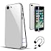 Produktbild Hülle iPhon 6S plus,Handyhülle für iPhone 6 plus,SaKuLa Magnetische Adsorption Handyhülle 360 Grad Fullbody Phone Case Ultra Dünn Metallrahmen Hartglas mit eingebautem Magnetklappdeckel Flip Cover Schutzhülle bumper Gehärtetem Glas Abdeckung für iPhone 6/6S plus [keine Schutzfolie]-Weiß-Silber Grenze