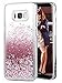 Produktbild Samsung Galaxy S8 Plus Hülle, Wuloo Galaxy S8 Plus Glitzer Handyhülle Schutzhülle Mode Kreatives Kristall Case Wasserdicht Kratzfest Fließend Flüssig Luxus Funkeln Case/Hülle - für Mädchen Damen Kinder Geschenk Transparent (Rose Gold)