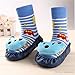 Bebedou 6/12 m blue bear cartoon socks 6 to 12 months Baby Toddlers Kids Comfy Indoor Slippers Shoes Socks Moccasins NON SKID Indoor Shoes Socks Durable Multifunctional slip baby booties breathable toddler elastic, warm and thick socks with soft leather sole 13 cm