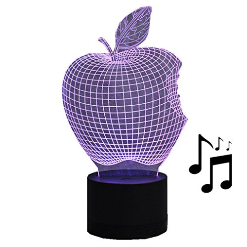 Preisvergleich Produktbild Upxiang 3D optische Illusionslampe, bunte Bluetooth Stereo, 3D Visualisierung Tischlampe, 3D Nachtlicht Button Bluetooth Lautsprecher, Home Decor LED