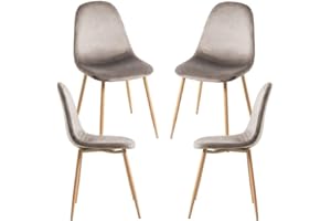 Regalos Miguel - Packs Sillas Comedor - Pack 4 Sillas Teok Terciopelo - Gris