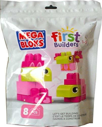Mega Bloks 81306 First Builders 8pc Maxi Blocks Starter Bag - Pink
