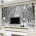 Produktbild White Snowy Road Trees Winter Scenery Photo Mural For Living Room TV Sofa Backdrop Wall Decor Custom Size 3D Tapete200*140 Cm