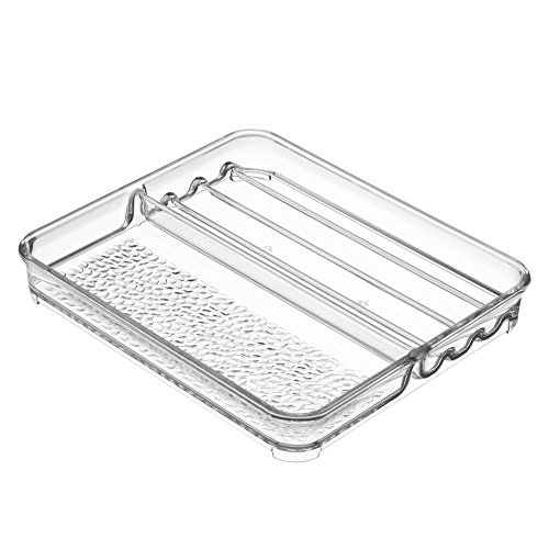 mDesign Kosmetik-Organizer Ablage für Waschtisch/Schrank für Makeup-Pinsel, Eyeliner, Pflegeprodukte – Durchsichtig - 6