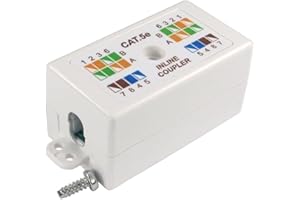 Bluecharge Direct RJ45 Cat5e Inline Punchdown Krone Coupler Cable Network Ethernet Joiner WHITE