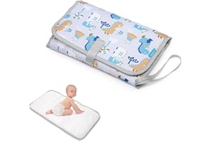 MIKIULY Pliable Matelas a Langer de Voyage, Matelas à Langer Bébé, Tapis à Langer pour Bébé, Portable Tapis à Langer, pour Bébé Maison Extérieur Voyage, Un cadeau pratique pour une fête prénatale