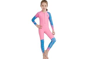 IMEKIS Kids Rash Guard Girl Boy Swimsuit Long Sleeve Diving Suit Swimwear One Piece Full Body Surfing Wetsuit UV Protection UPF 50+ Bathing Swimming Costume for Water Sports 2-8 Years