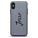 Produktbild Name: Jesse, handgeschriebener Stil, Luxendary Leather Serie, Slim Edition, mit Echtleder-Rückseite, 3D-Druck-Design für iPhone XS/X (5,8 Zoll), Steingrau
