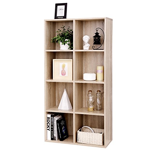 VASAGLE Estantería para Libros de 8 Cubos, Estantería de Madera y