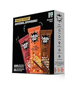 Mojo Bar Choco Almond, Yoghurt Berry & Orange Dark Chocolate Snack Bars, 32 Gm (Pack of 6)