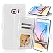 Produktbild Nancen Samsung Galaxy S6 Edge Plus / G9280 (5,7 Zoll) Lederhülle Neu Style Acht Farbe Weich PU Flip Case Ledertasche / Schutz Etui, Einfach Vintage Kollektion Karten Slot Foto Wallet Hülle Handy Tasche Zubehör