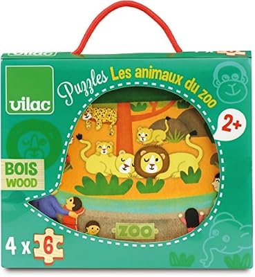 Vilac - 2642 - Puzzles Les Animaux Du Zoo - 24 Pièces