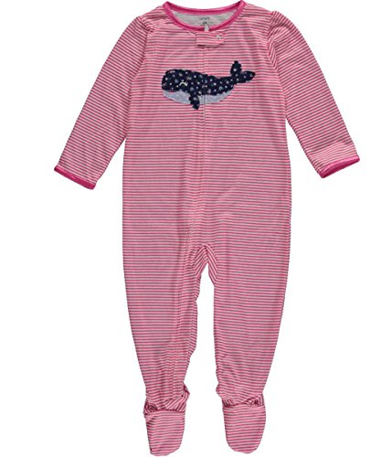Carter's Baby Girls' "Patchwork Whale" Footed Coverall - pink/multi, 18 months