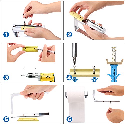 Ecooe Toilettenpapierhalter Wandhalter für Badzimmer WC Papierhalter Hochwertiger Küchenrollenhalter aus Kupferlegierung - 5