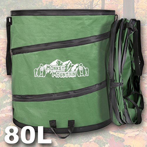 Monkey Mountain Popup Gartensack 80 Liter aus ultrastabilem, wasserdichten Oxford Polyester 600D mit robusten Tragegriffen - 2