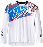 Alpinestars Boy's Sight Long Sleeve Jersey, Large, White/Red/Electric Blue