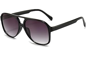 Long Keeper Gafas de Sol Polarizadas Para Mujeres y Hombres Doble Puentes Retro Gafas Sol Grandes Cuadradas 70s Estilo Vintage Piloto