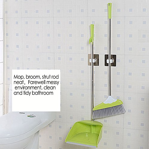EgoEra® Mophalter Rack Organizer, Regenschirm Besenhalter Besenhalterung Tür Wand Ohne Bohren mit Clip - 5